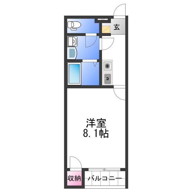 クレイノ令和(1K/1階)の間取り写真