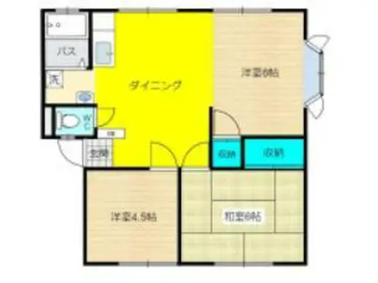 名倉コーポB(3DK/1階)の間取り写真