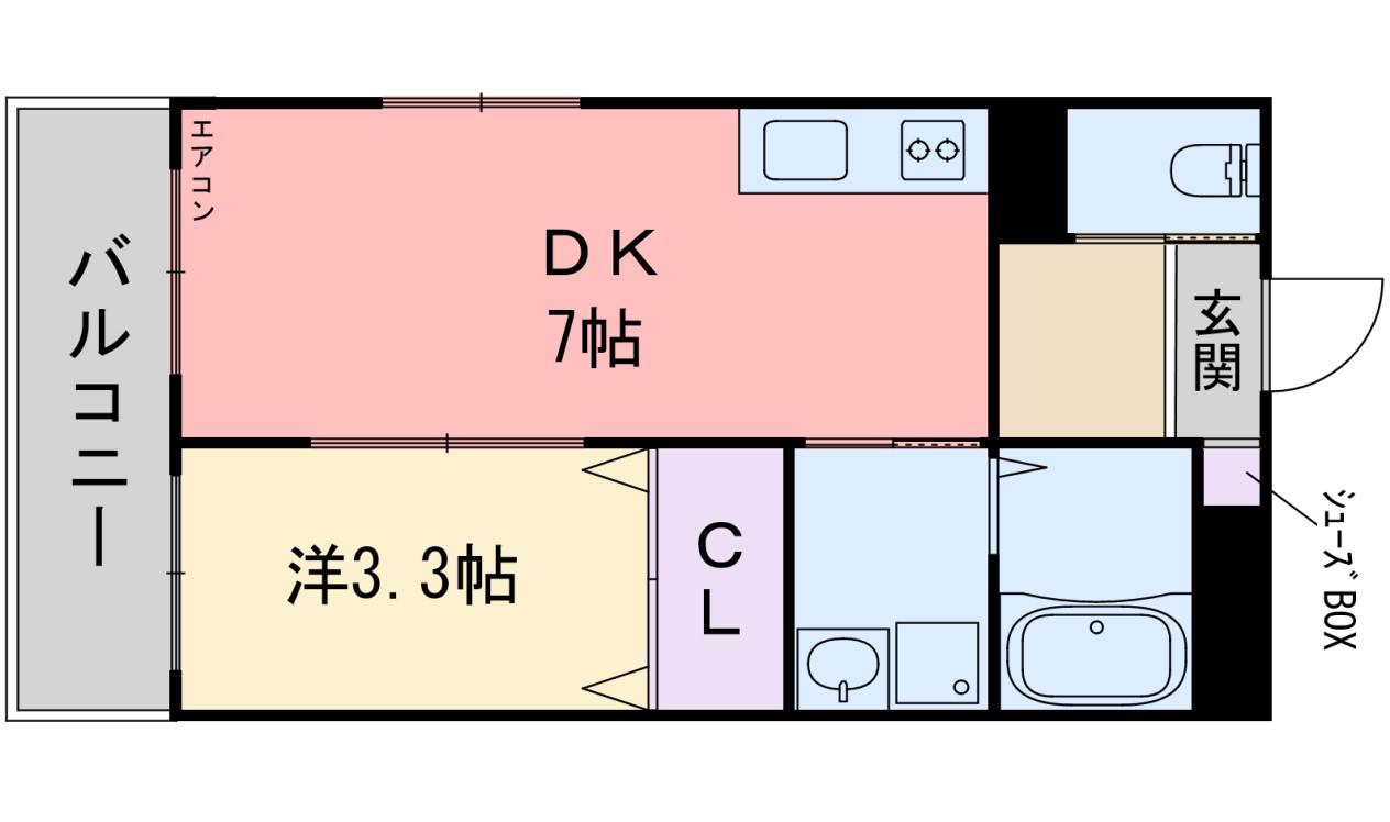 アスピラシオン ノ-ヴァ前原(1LDK/3階)の間取り写真