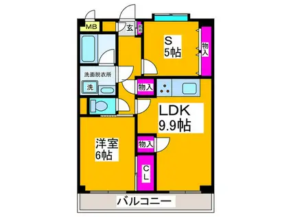 マンションクレール(1SLDK/1階)の間取り写真