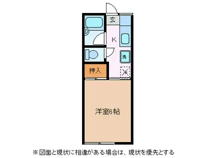 コーポ信州(1K/1階)の間取り写真