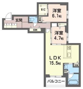 ブルームステージ(2LDK/1階)の間取り写真