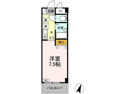 湘南ABSI(1K/3階)の間取り写真