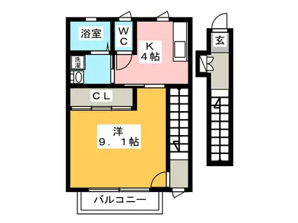 テックメイト神田(1K/2階)の間取り写真