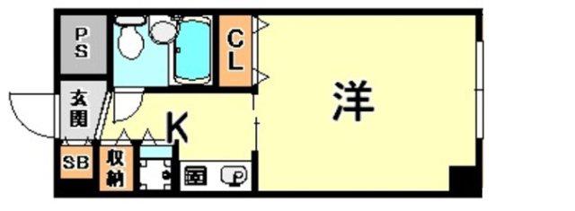 ロマネスク六甲第II(ワンルーム/1階)の間取り写真