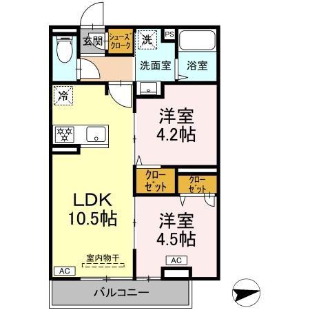 グラナーデ中葛西II(2LDK/3階)の間取り写真