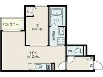 JACK KOSHINII(1LDK/1階)の間取り写真