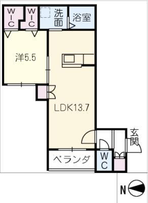 ファーレ東雲(1LDK/3階)の間取り写真
