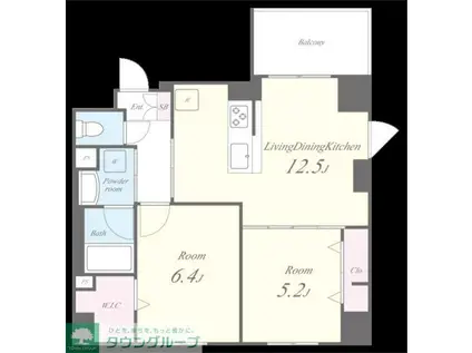 サントゥール駒込(2LDK/4階)の間取り写真
