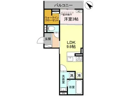 プレミアステイツY(1LDK/3階)の間取り写真