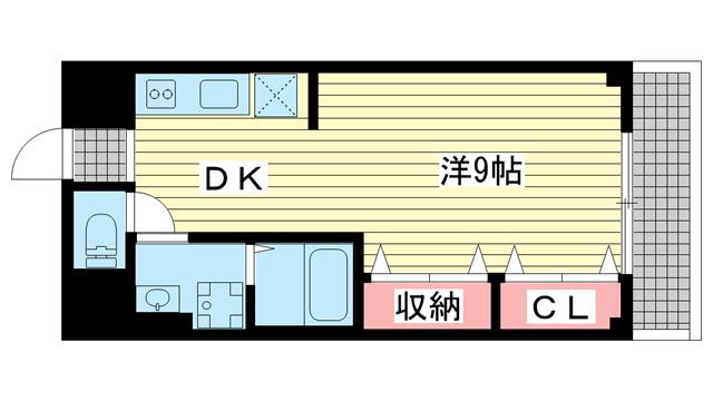 サンライズ城ヶ山(1DK/2階)の間取り写真