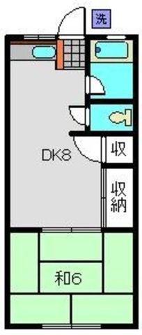 キャトルイケダII(1DK/2階)の間取り写真