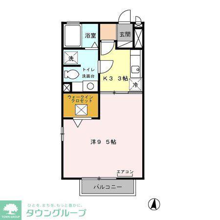 モナリエ春日 II棟(1K/1階)の間取り写真
