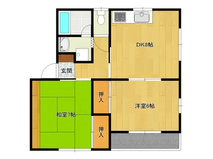 GLハイツ(2DK/2階)の間取り写真