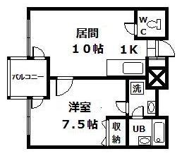 リオ・グランデ(1LDK/2階)の間取り写真