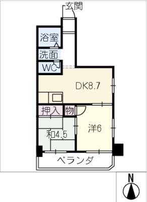 イーストヒル寺山(2DK/2階)の間取り写真