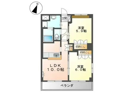 メゾン・エトワールII(2LDK/2階)の間取り写真