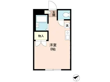 TARI(ワンルーム/2階)の間取り写真