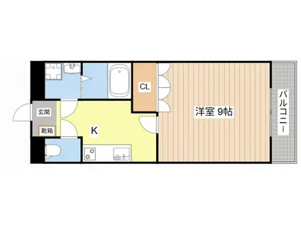 季風倶楽部BONHEUR(1K/2階)の間取り写真