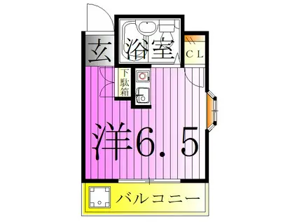 ホワイトシティ(ワンルーム/2階)の間取り写真