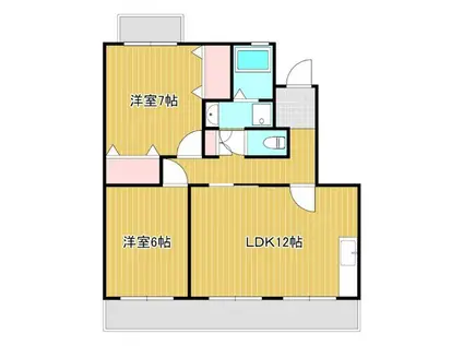 クリサンテA(2LDK/2階)の間取り写真