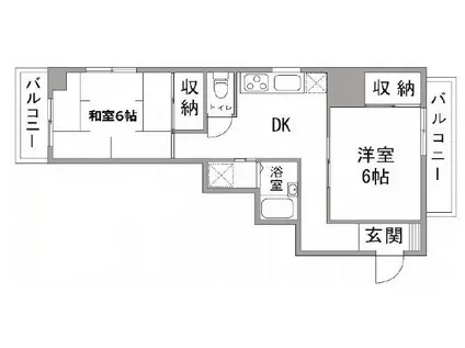 フォーラム島田5(2DK/7階)の間取り写真