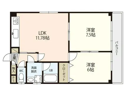 TNコーポ(2LDK/1階)の間取り写真