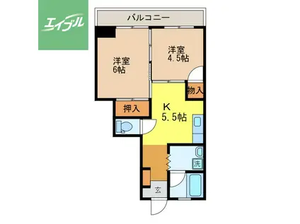 LIBERTY花園(2DK/2階)の間取り写真