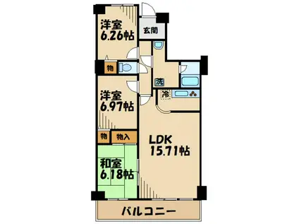 エルパラドール(3LDK/1階)の間取り写真