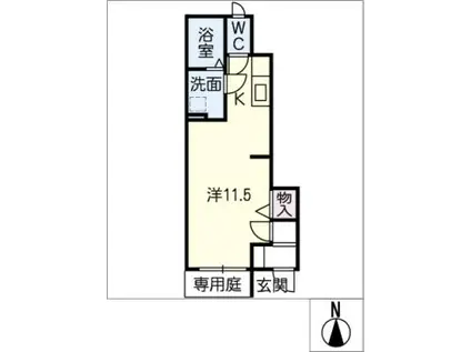 GACKT 21(ワンルーム/1階)の間取り写真