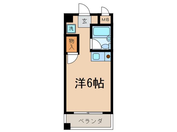 プレステージュ高殿(ワンルーム/3階)の間取り写真