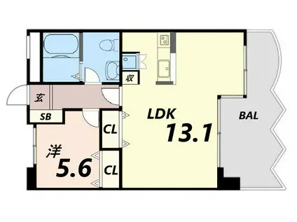 コナビレッジ(1LDK/7階)の間取り写真