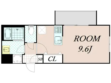 CREST TAPP京都丹波口II(1K/4階)の間取り写真