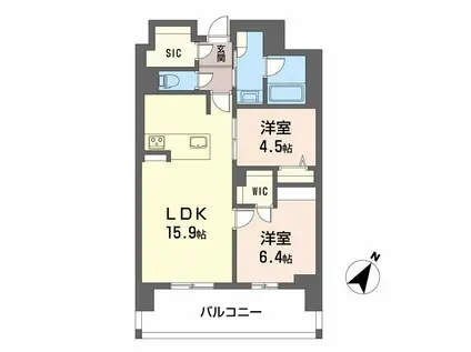 リビエナ グラン 新梅田(2LDK/8階)の間取り写真