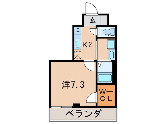 BELLEVUE武庫川(1K/6階)の間取り写真