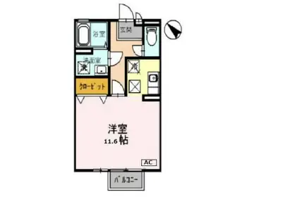 CREATION(ワンルーム/1階)の間取り写真