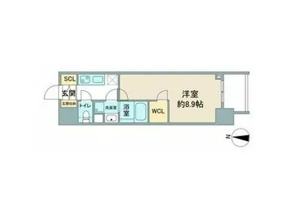 スリーアイランドタワー久屋大通(1K/1階)の間取り写真