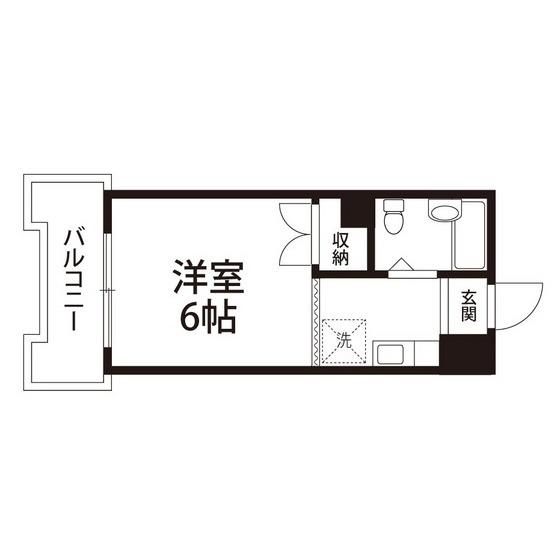 Mヒルズ本町(1K/4階)の間取り写真