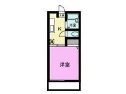リバティハイム(1K/2階)の間取り写真