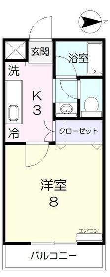 コーポ半田5(1K/3階)の間取り写真