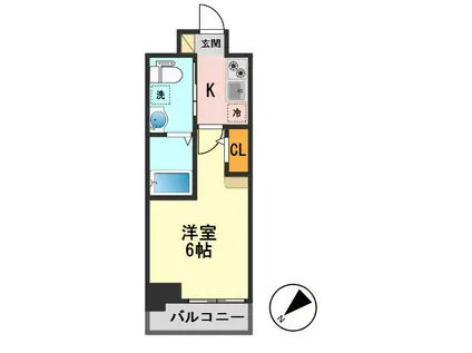 RJRリクロス高砂(1K/2階)の間取り写真