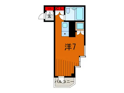 ホワイトシティ(ワンルーム/4階)の間取り写真