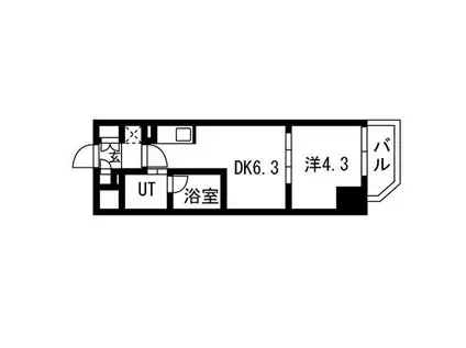 TRADIS両国III(1DK/2階)の間取り写真
