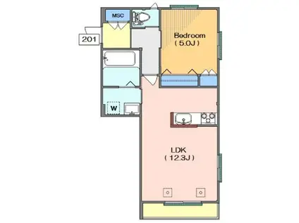 CLAIR K(1LDK/2階)の間取り写真