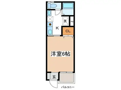 アーバンハウス深志(1K/1階)の間取り写真