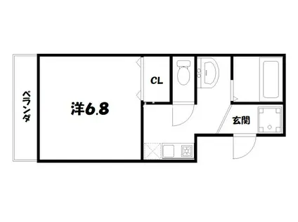 バインオークニック(1K/5階)の間取り写真