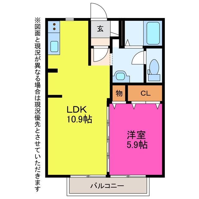 MASTTOWN市田(1LDK/1階)の間取り写真
