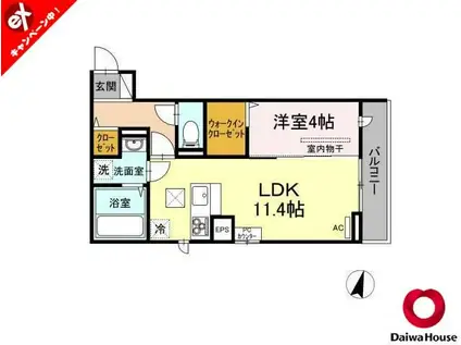 コート テラ(1LDK/1階)の間取り写真