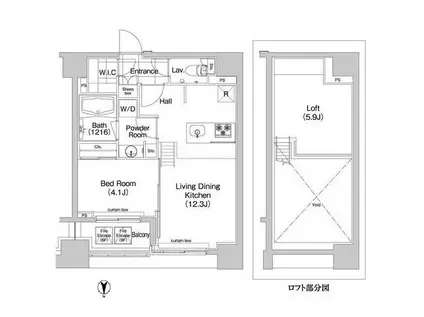 コンフォリア新川(1LDK/9階)の間取り写真