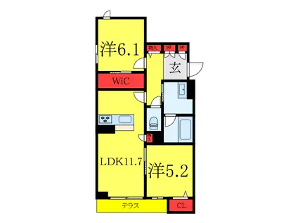 ＪＲ京浜東北線 西川口駅 徒歩11分 3階建 築1年(2LDK/1階)の間取り写真